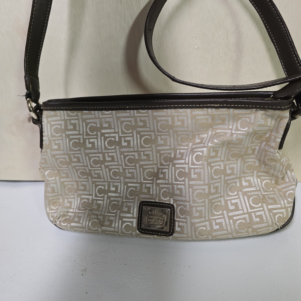 Liz Claiborne Cream and Brown Shoulder Bag
